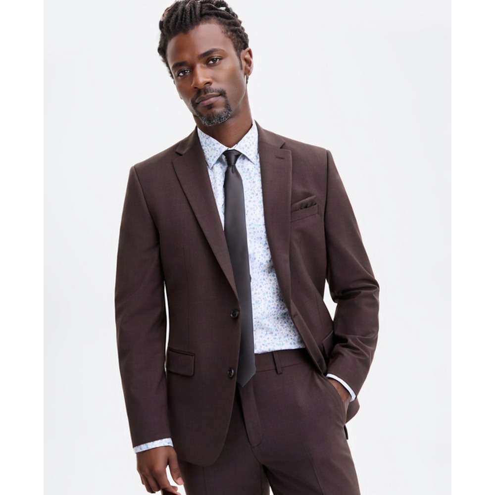 bar III Sport Coat Mens 44L Brown Slim Fit Wool Blend Quiet Luxury Polished NWT‎